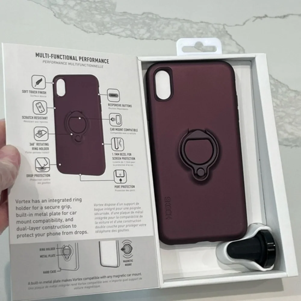NWT Skech Vortex Ring Holder Phone Case in Burgandy iPhone XS/max new